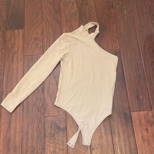 Abercrombie Long-Sleeve Stretch Jersey Asymmetrical Mockneck Bodysuit